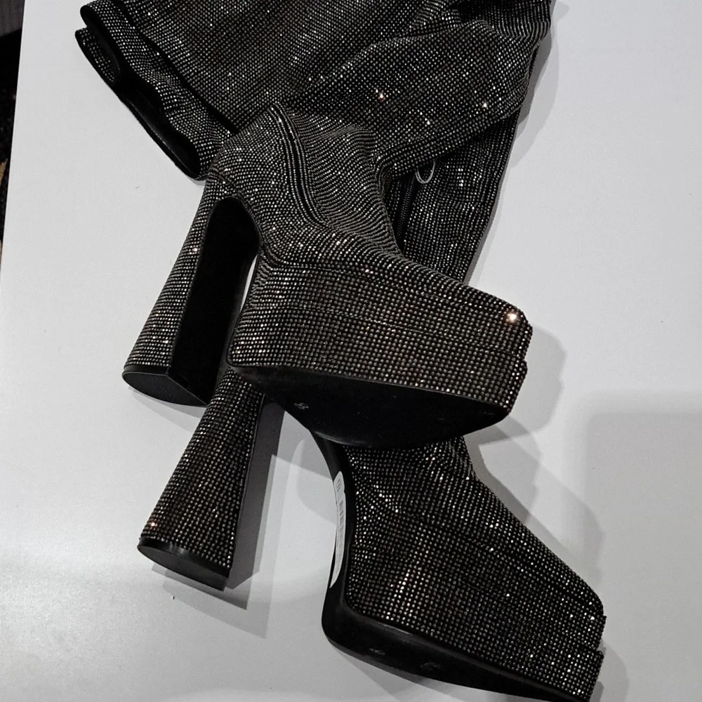 Steve Madden Sultry Rhinestone Over The Knee Platform Boots